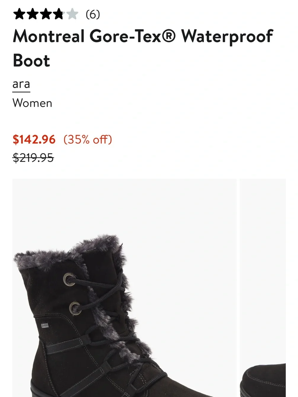 Ara Black Faux-Fur Lace-Up Winter Ankle Boots NWT EUR 39 US 8.5 9